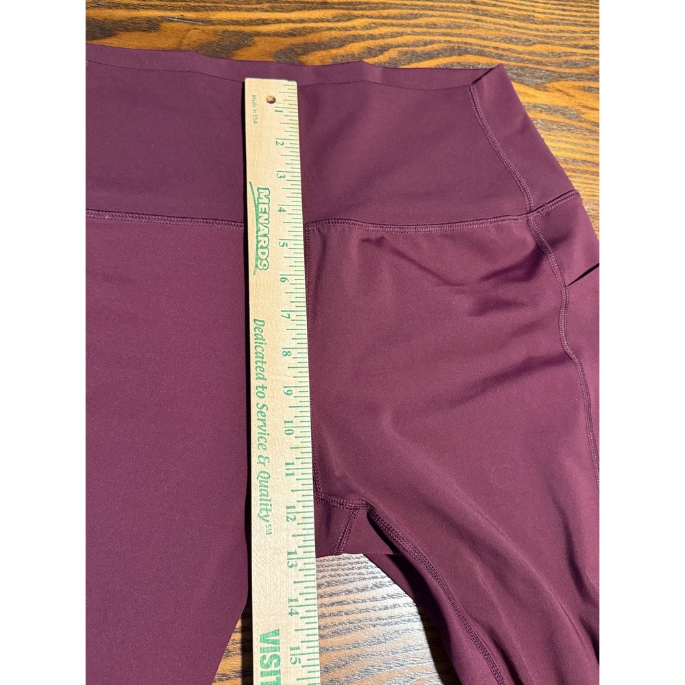 RBX Womens Large Burgundy High Waisted Capri Leggings Side Pockets Athleisure - Picture 6 of 16
